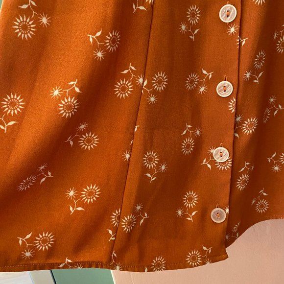 Urban Kimchi Blue Sunflower Button-down Dress - Picture 7 of 7